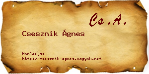 Csesznik Ágnes névjegykártya
